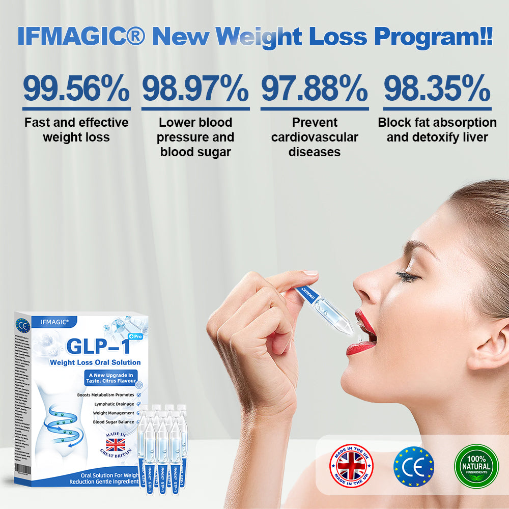 IFMAGIC® GLP-1 Pro Weight Loss Oral Solution👩⚕️One dose a day — see results in 7 days🔥Suitable for obesity, cardiovascular diseases, diabetes, sleep apnea, high cholesterol and blood lipids, joint problems, and various other conditions🌺